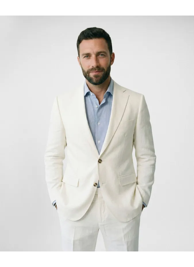 Pearl Linen Blazer| JOHN TWEED TAILORED