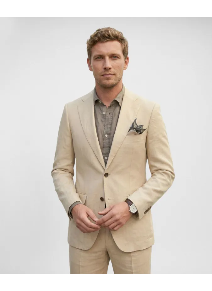 Beige Linen Blazer| JOHN TWEED TAILORED