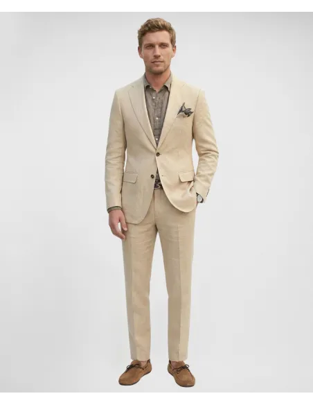 Beige Linen Blazer| JOHN TWEED TAILORED