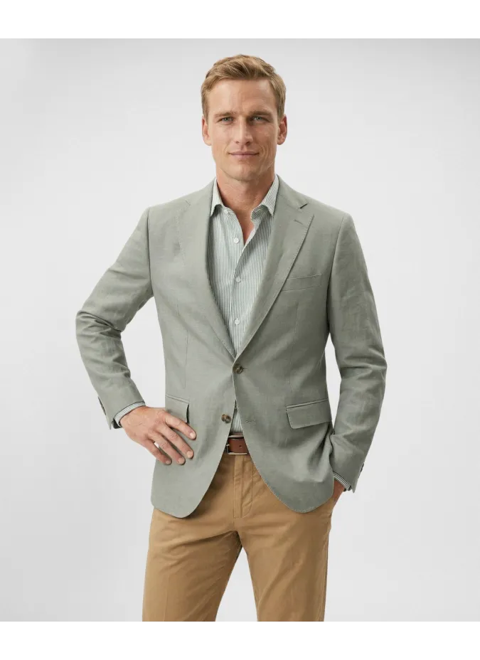 Dusty Green Linen Blazer| JOHN TWEED TAILORED
