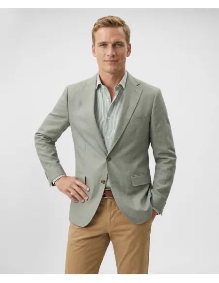 Blazer de lino verde seco| JOHN TWEED