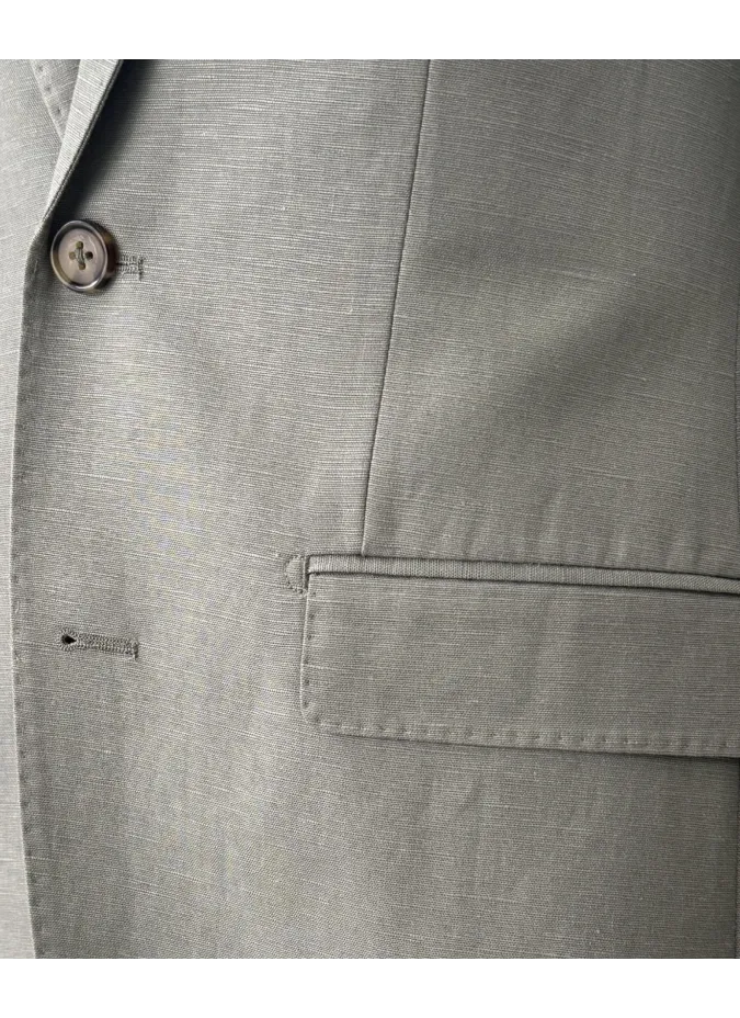 Blazer de lino verde seco| JOHN TWEED
