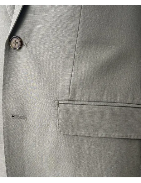 Blazer de lino verde seco| JOHN TWEED