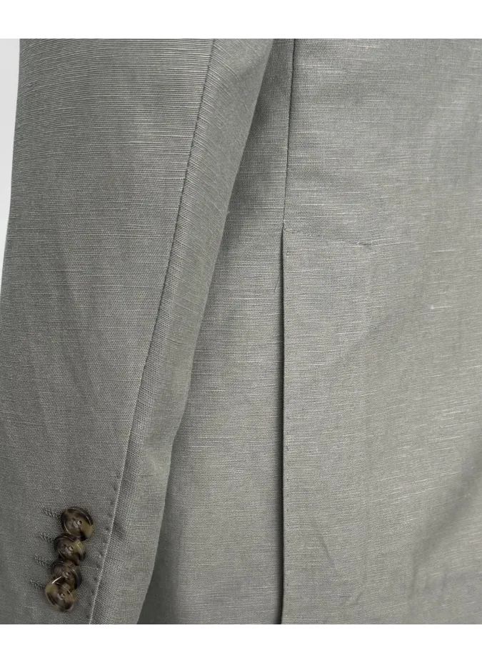 Blazer de lino verde seco| JOHN TWEED