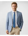 Light Blue Herringbone Cotton and Linen Blazer