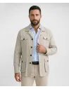 Parka de lino y algodón beige| JOHN TWEED