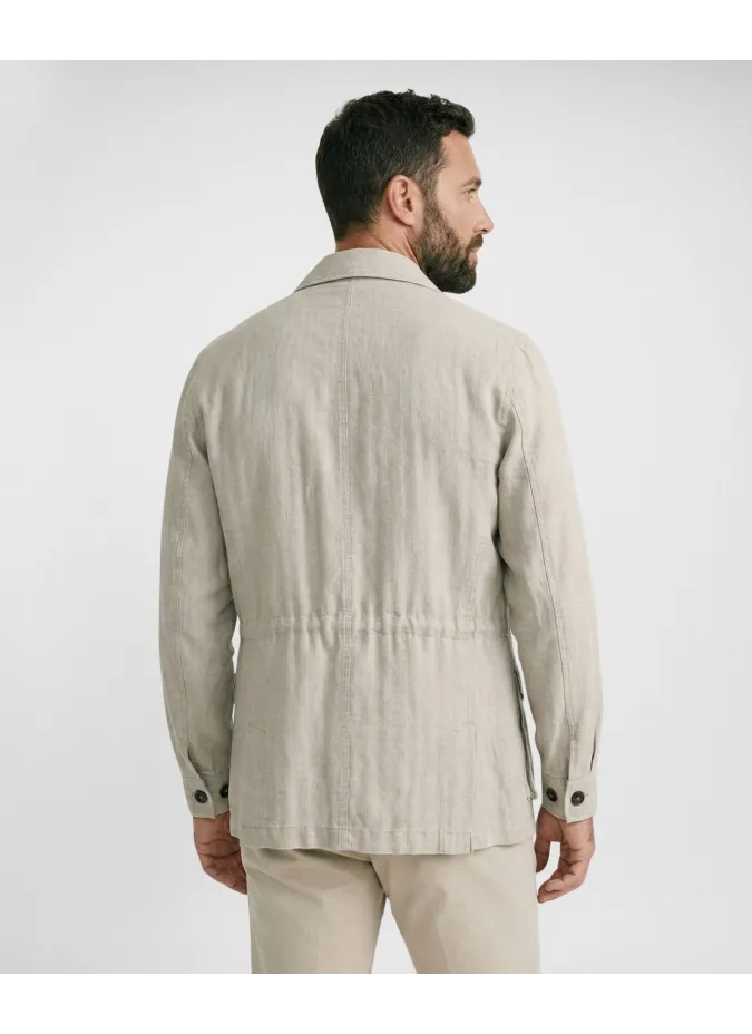 Parka de lino y algodón beige| JOHN TWEED