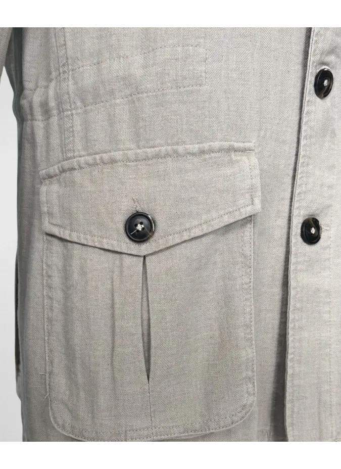 Parka de lino y algodón beige| JOHN TWEED