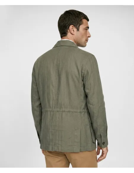 Parka de Linho e Algodão Verde| JOHN TWEED TAILORED