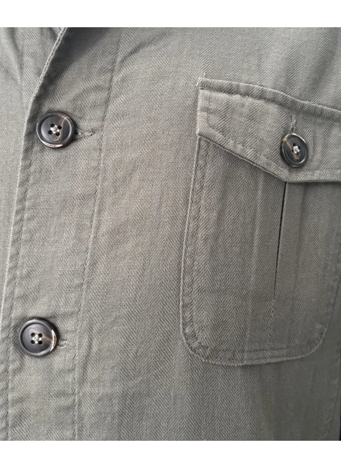 Parka de Linho e Algodão Verde| JOHN TWEED TAILORED