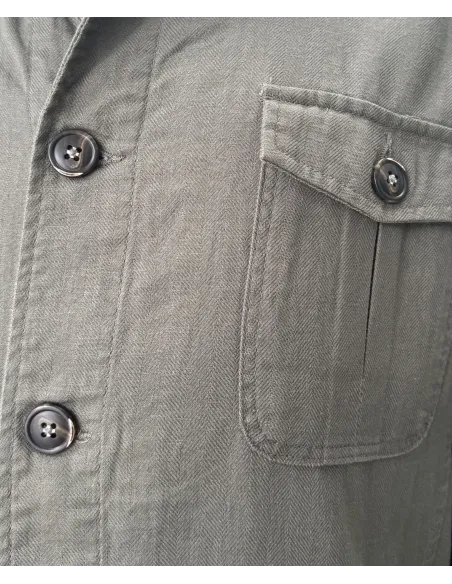 Green Linen and Cotton Parka| JOHN TWEED TAILORED