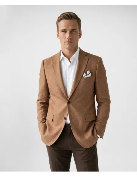 Blazer de Lã Espinha Camel| JOHN TWEED TAILORED