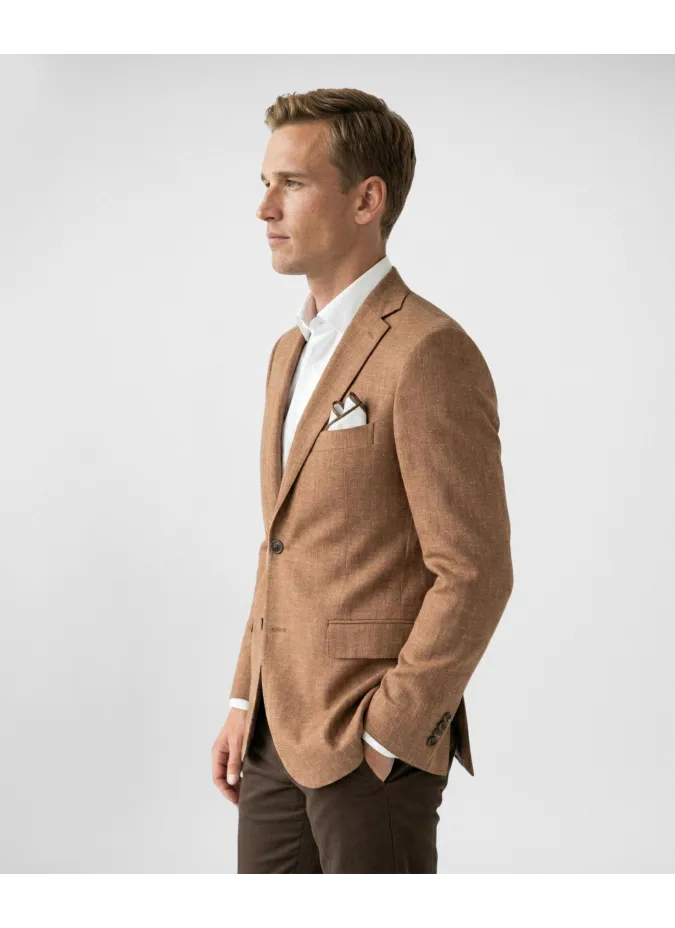 Blazer de Lã Espinha Camel| JOHN TWEED TAILORED