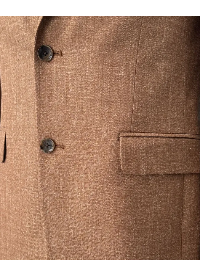 Blazer de Lã Espinha Camel| JOHN TWEED TAILORED