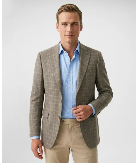 Blazer Príncipe de Gales Camel| JOHN TWEED