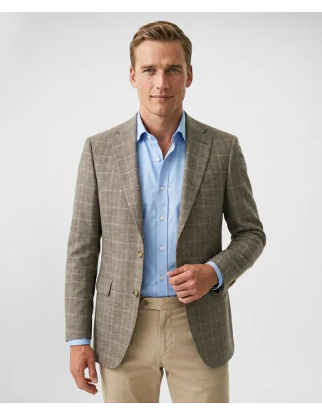 Blazer Príncipe de Gales Camel| JOHN TWEED