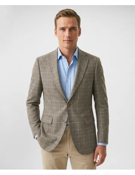 Blazer Príncipe de Gales Camel| JOHN TWEED
