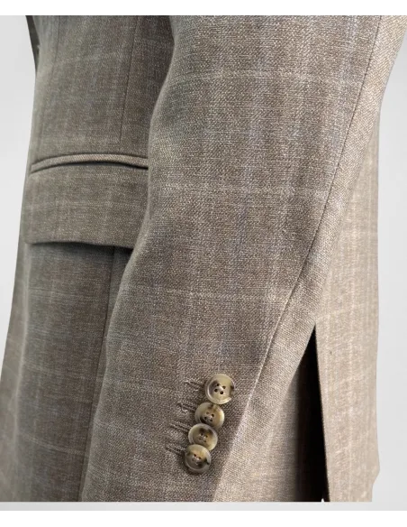 Blazer Príncipe de Gales Camel| JOHN TWEED
