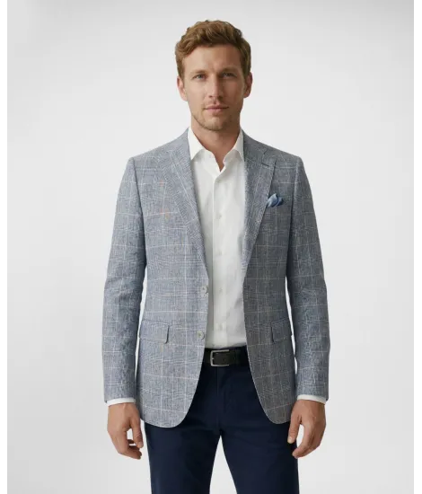 Blazer Príncipe de Gales Azul| JOHN TWEED