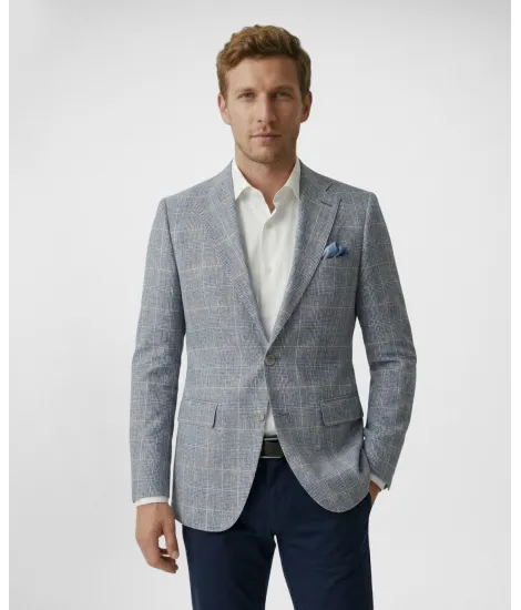 Blazer Príncipe de Gales Azul| JOHN TWEED 2