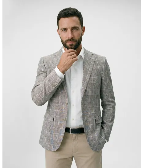 Brown Prince of Wales Blazer| JOHN TWEED TAILORED