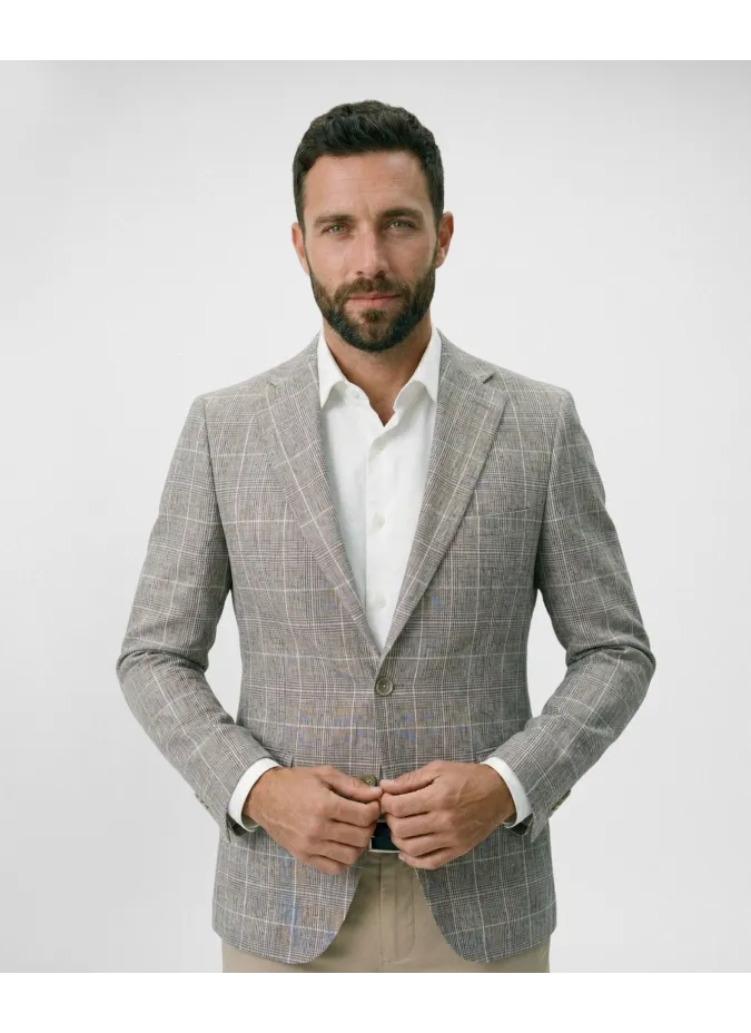 Brown Prince of Wales Blazer| JOHN TWEED TAILORED