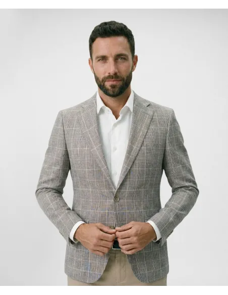 Brown Prince of Wales Blazer| JOHN TWEED TAILORED