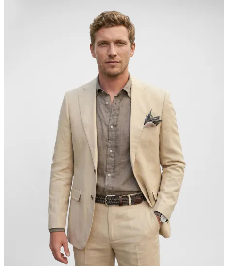 Beige Linen Suit