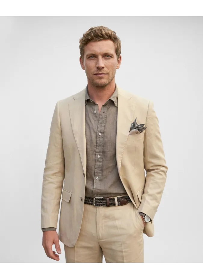 Beige Linen Suit
