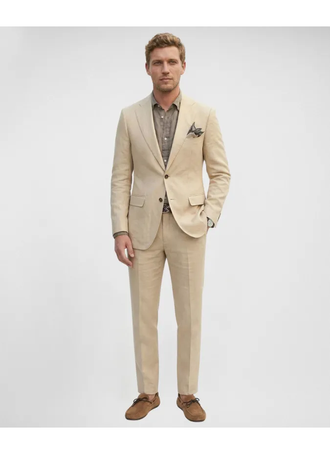 Beige Linen Suit
