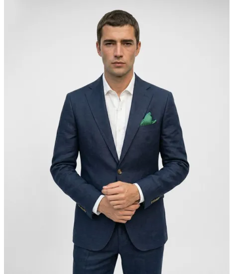 Navy Linen Suit 2