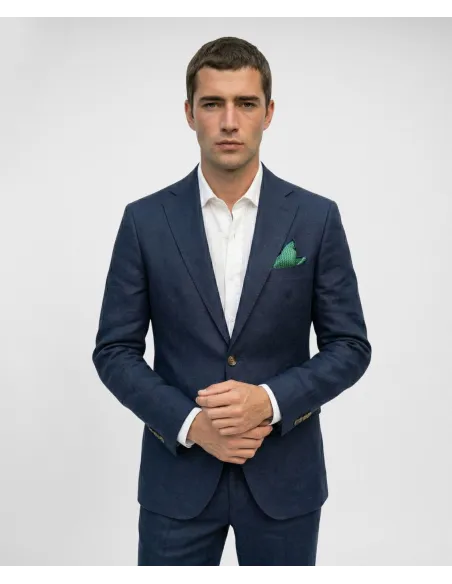 Navy Linen Suit