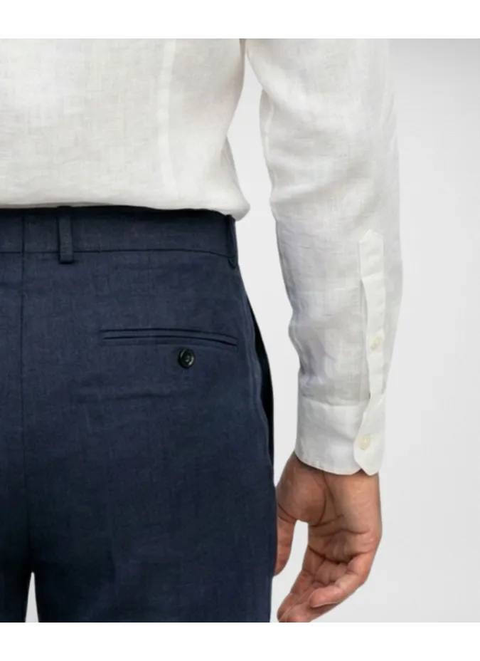 Navy Linen Suit