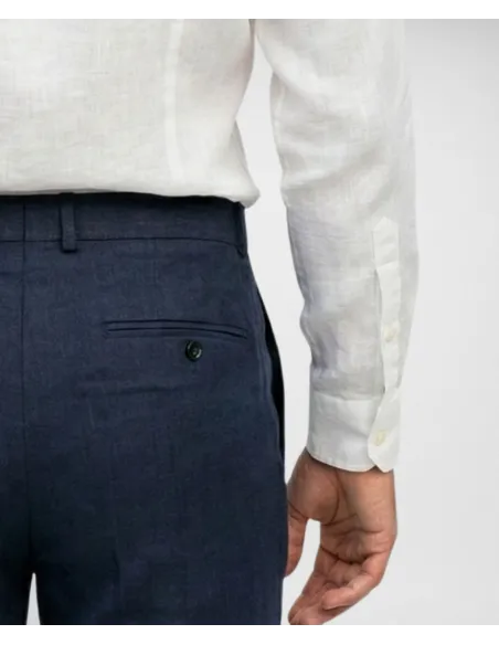 Navy Linen Suit