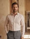 Camisa de lino de raya naranja