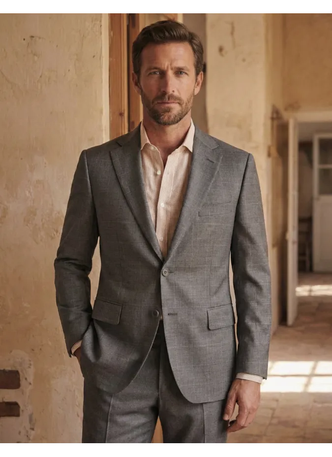 Orange striped linen shirt