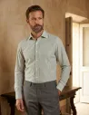 Camisa de Linho Risca Azul Clara