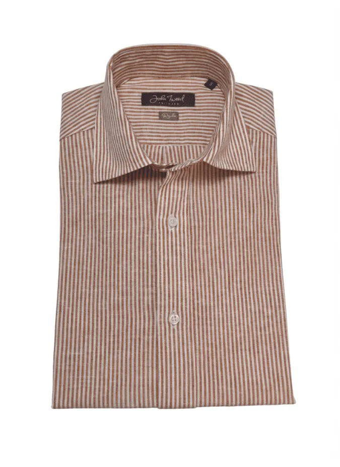 Camisa de Linho Risca Azul Clara