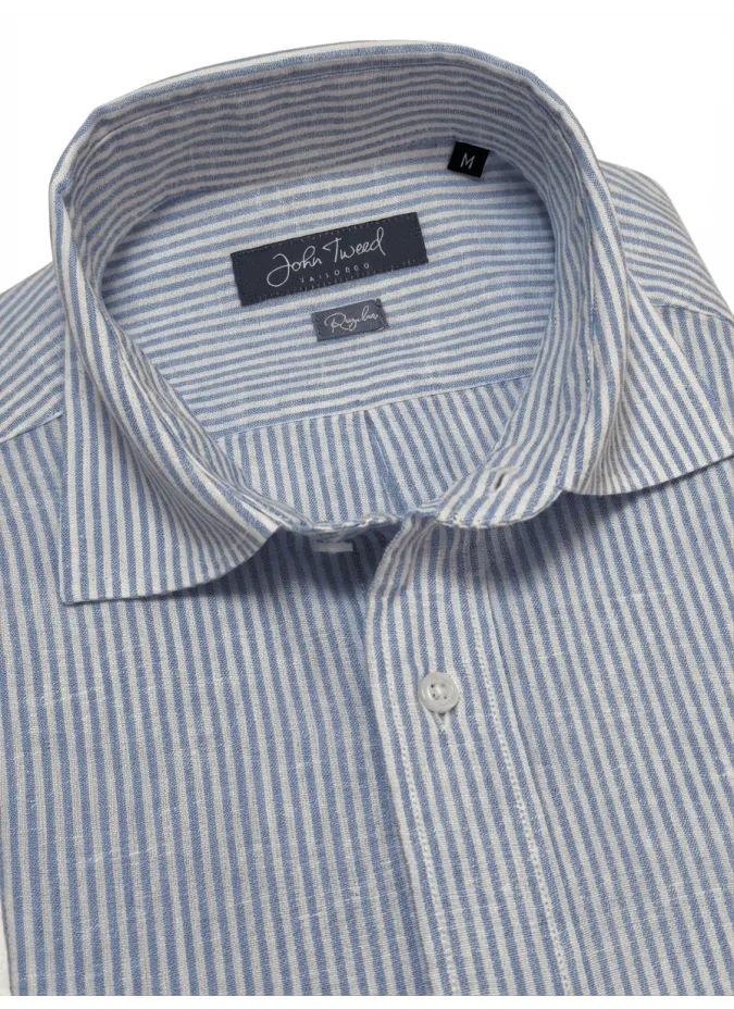 Light blue striped linen shirt