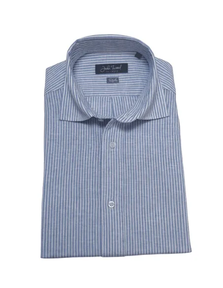 Light blue striped linen shirt