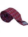 Corbata de Seda Burdeos con Patrón Azul