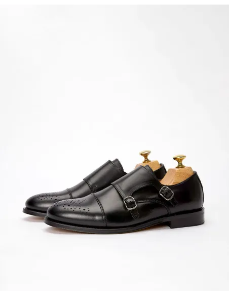 Zapatos Doble Hebilla Negro