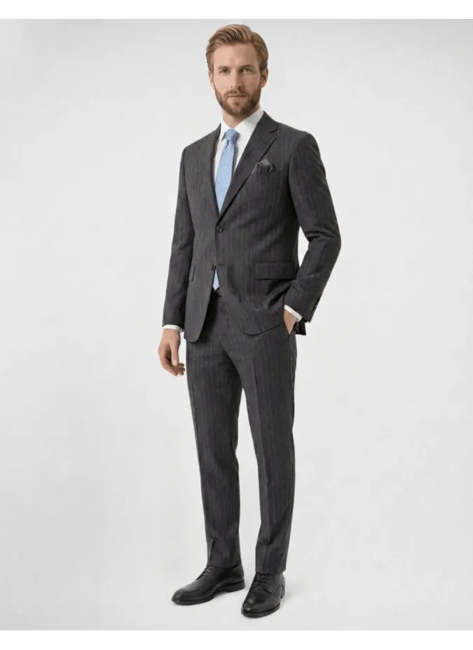 Blue Silk Tie with White Pattern