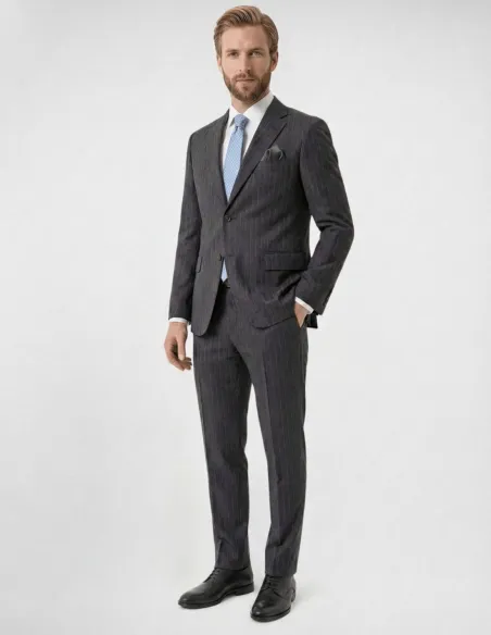 Blue Silk Tie with White Pattern