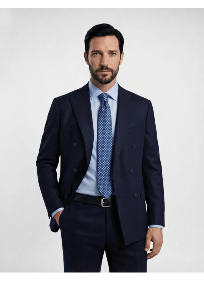 Gravata de Seda Azul