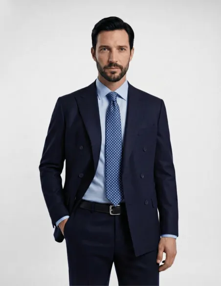 Gravata de Seda Azul