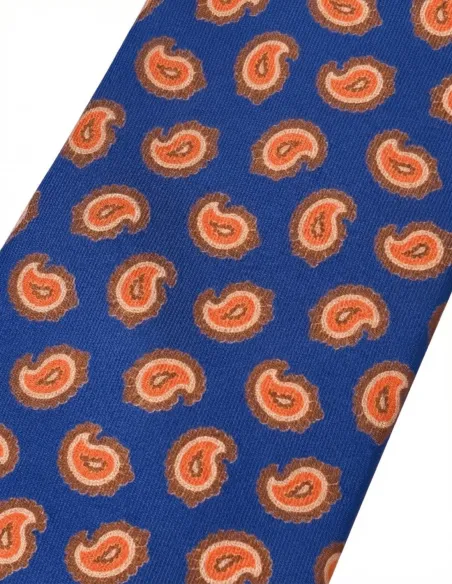 Gravata de Seda Azul com Cronocópias Larenja