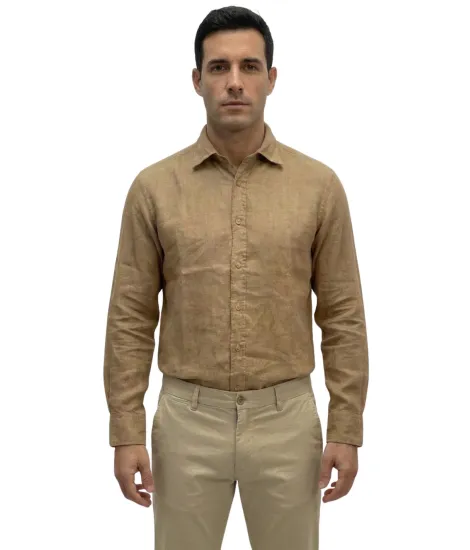 Camisa de Lino Terracota 2