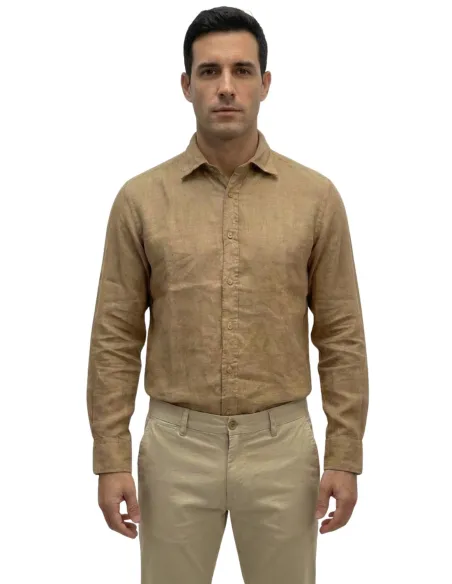 Camisa de Lino Terracota