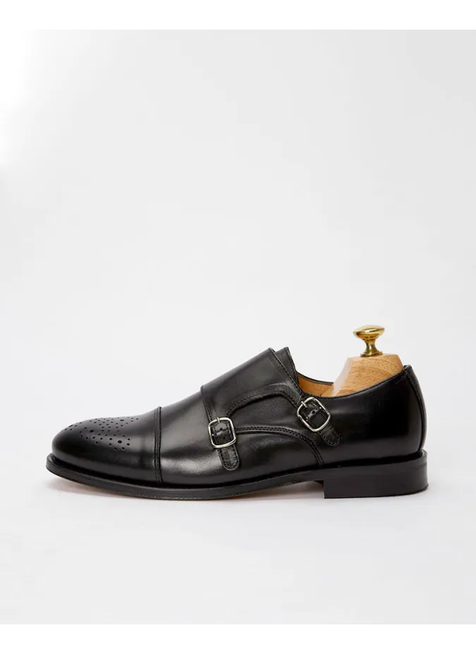 Zapatos Doble Hebilla Negro